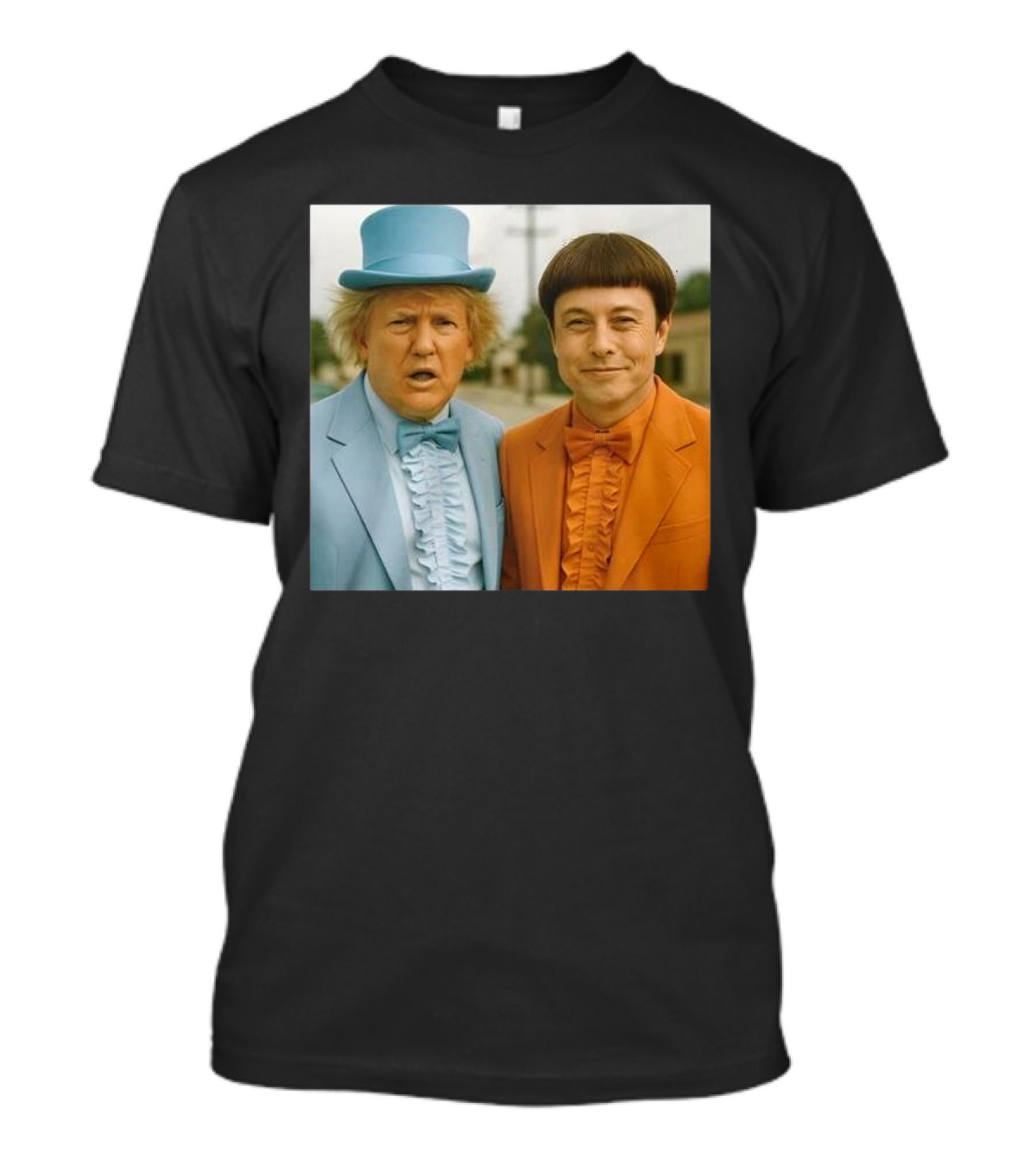 Trump Musk Dumb And Dumber Costumes Ruffled Suits T-Shirt