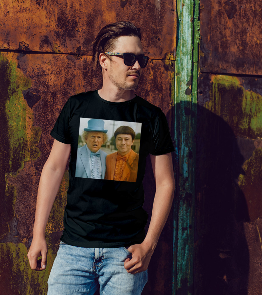 Trump Musk Dumb And Dumber Costumes Ruffled Suits T-Shirt