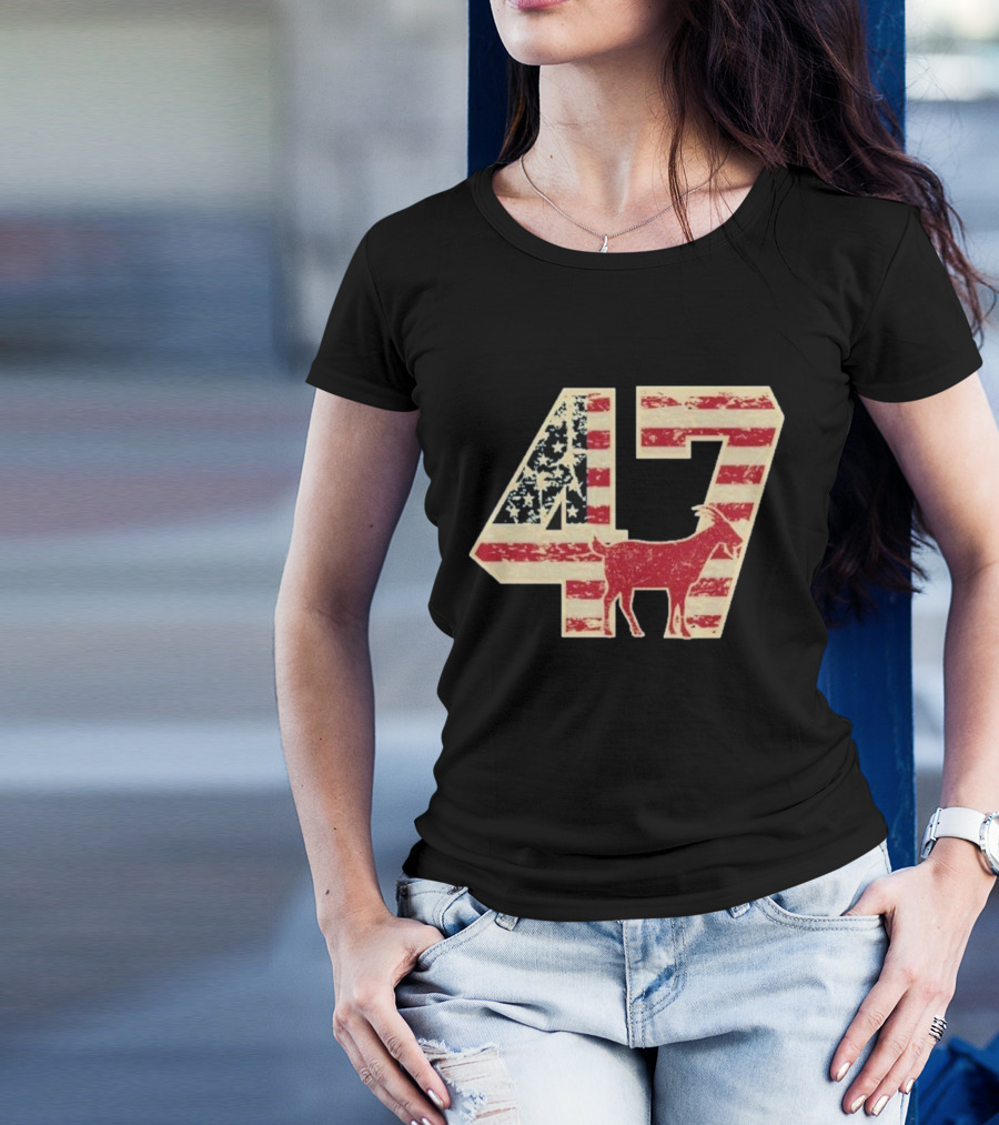 Patriotic GOAT 47 American Flag Stars And Stripes T-Shirt