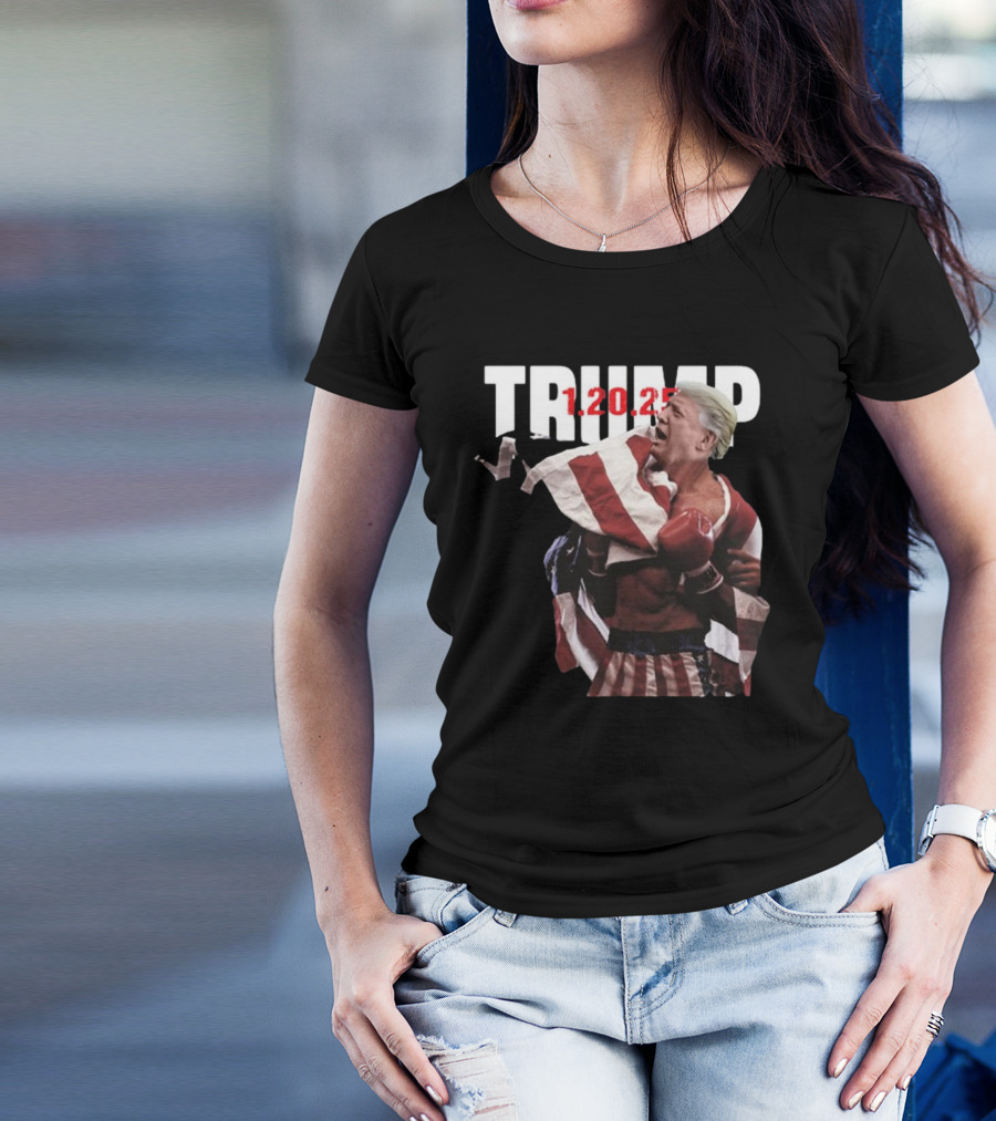 Trump 1.20.2025 Boxing American Flag Theme T-Shirt