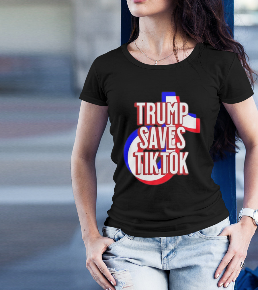 Trump Saves TikTok Captain America Shield Style T-Shirt