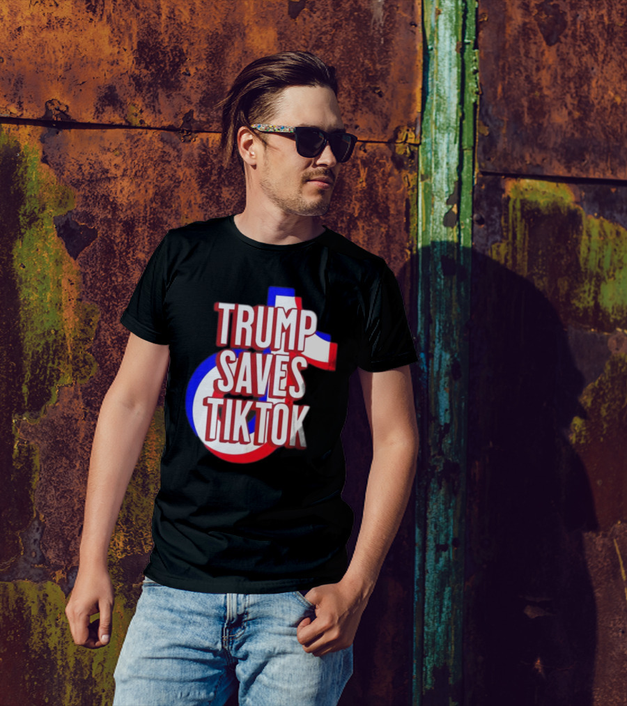 Trump Saves TikTok Captain America Shield Style T-Shirt