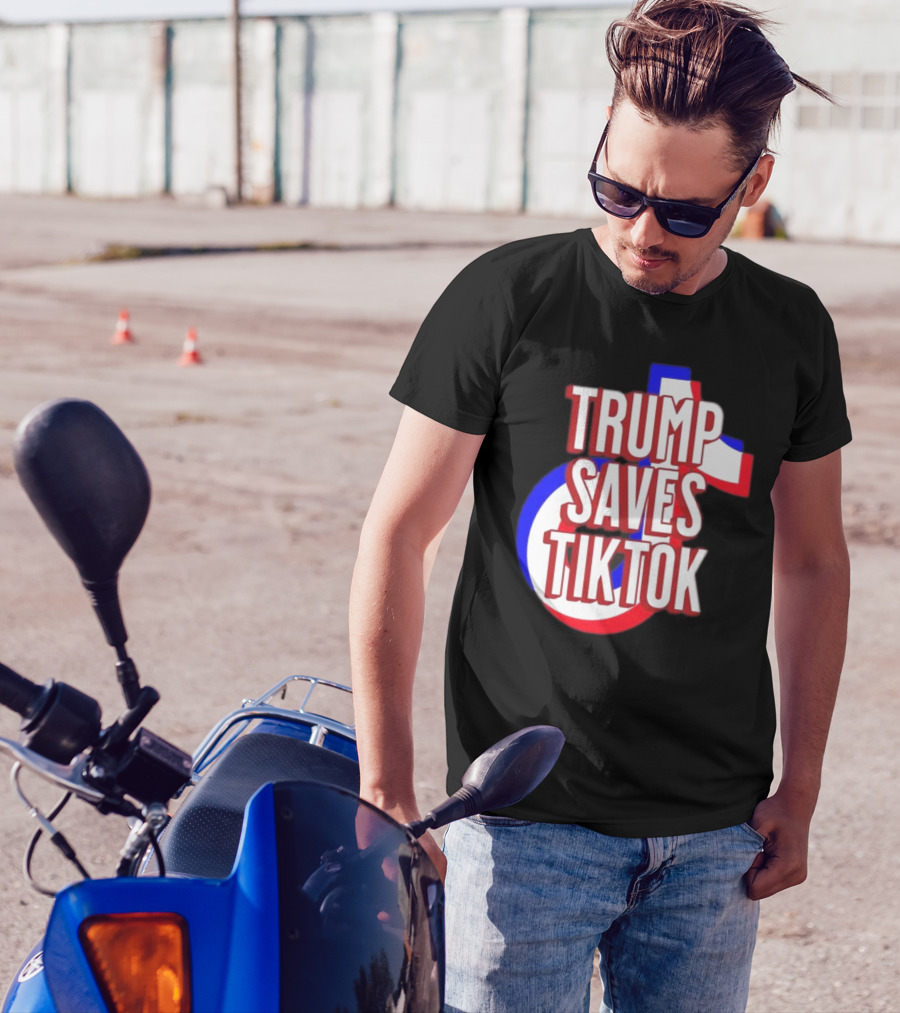 Trump Saves TikTok Captain America Shield Style T-Shirt
