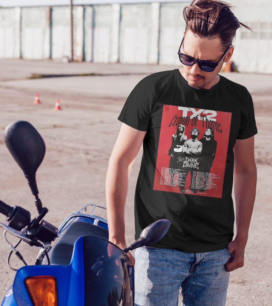 TX2 Crown Of Thorns Tour 2025 Featuring Dark Divine Special Guests Dates List T-Shirt