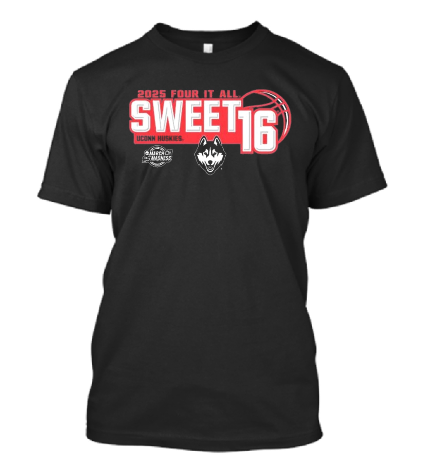 UConn Huskies 2025 Sweet 16 Four It All Women's Basketball T-Shirt