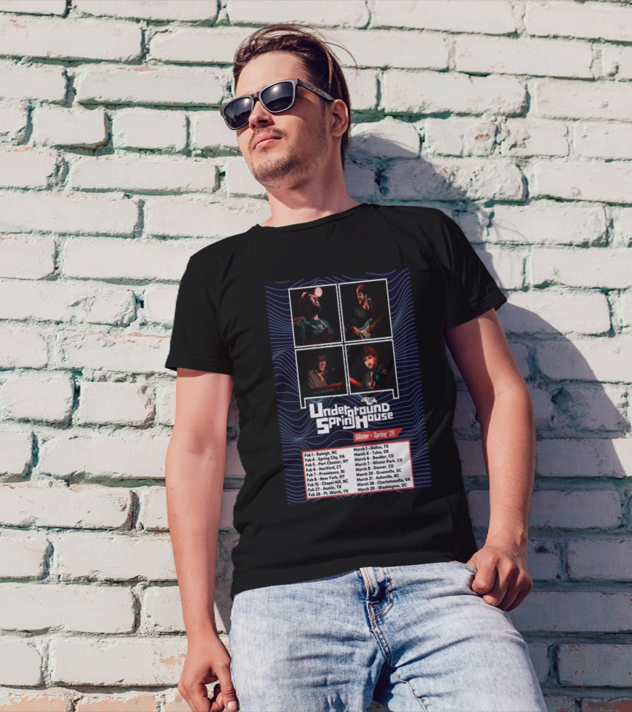 Underground Springhouse Winter Spring Tour 2025 Live Concert Dates Raleigh Dallas Denver NYC T-Shirt