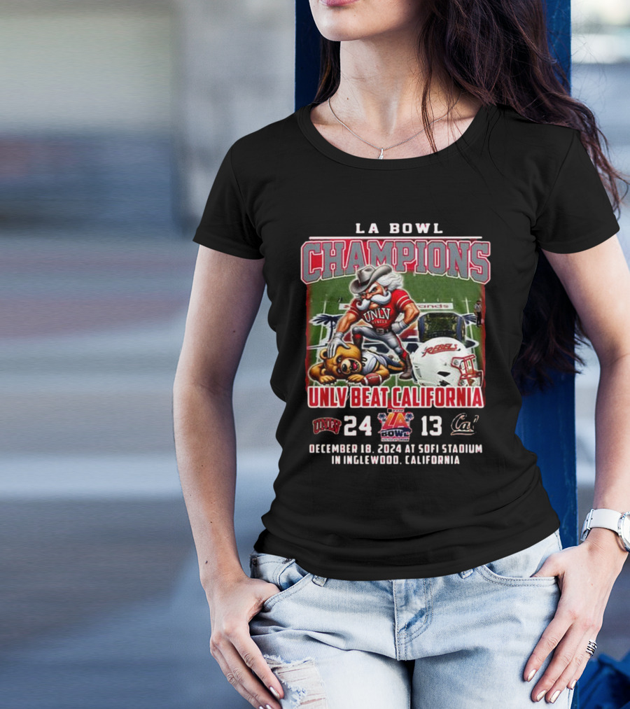 UNLV LA Bowl Champions Beat California 2024 24-13 Sofi Stadium Inglewood T-Shirt