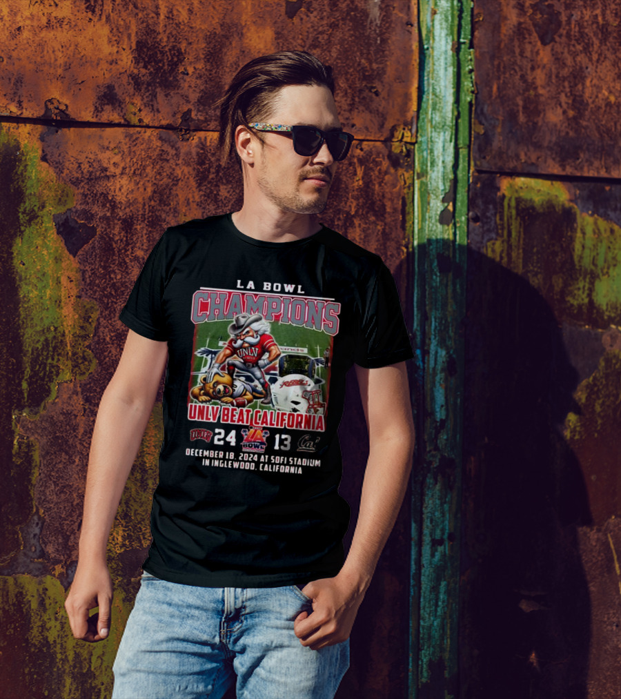 UNLV LA Bowl Champions Beat California 2024 24-13 Sofi Stadium Inglewood T-Shirt