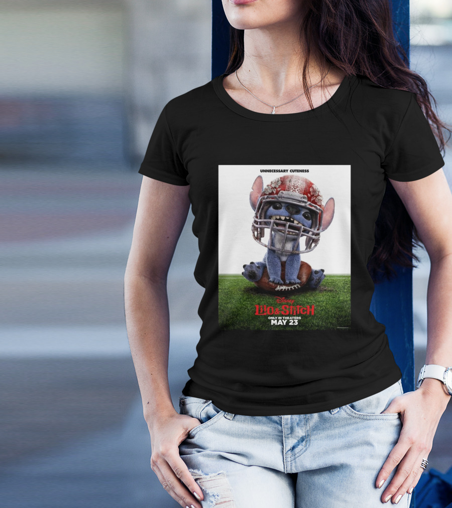 Unnecessary Cuteness Disney Lilo And Stitch Only In Theaters May 23 Football Helmet T-Shirt