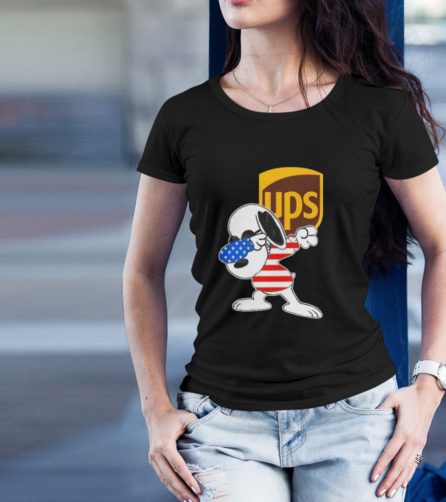 UPS Snoopy Dabbing American Flag Style T-Shirt
