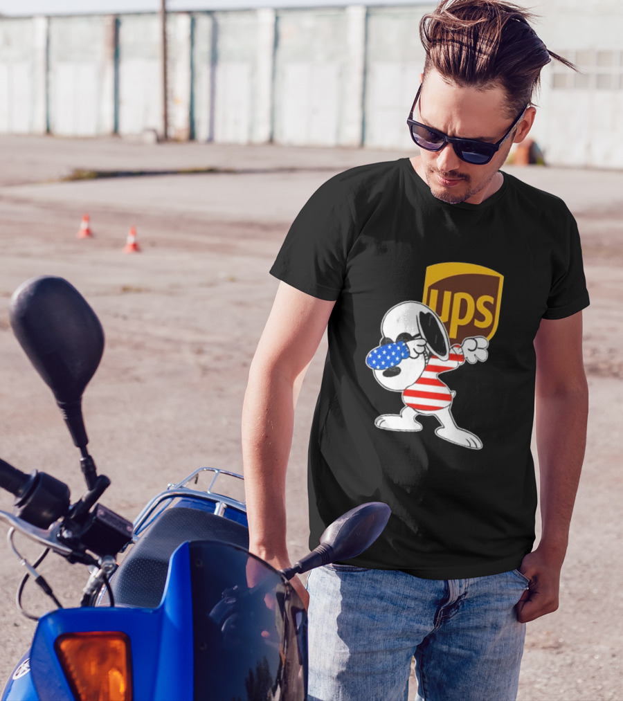 UPS Snoopy Dabbing American Flag Style T-Shirt