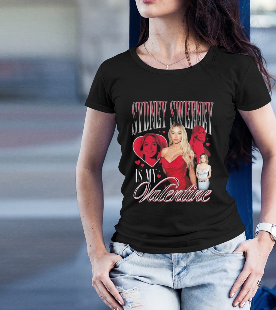 Sydney Sweeney Is My Valentine Retro Red Heart Aesthetic T-Shirt
