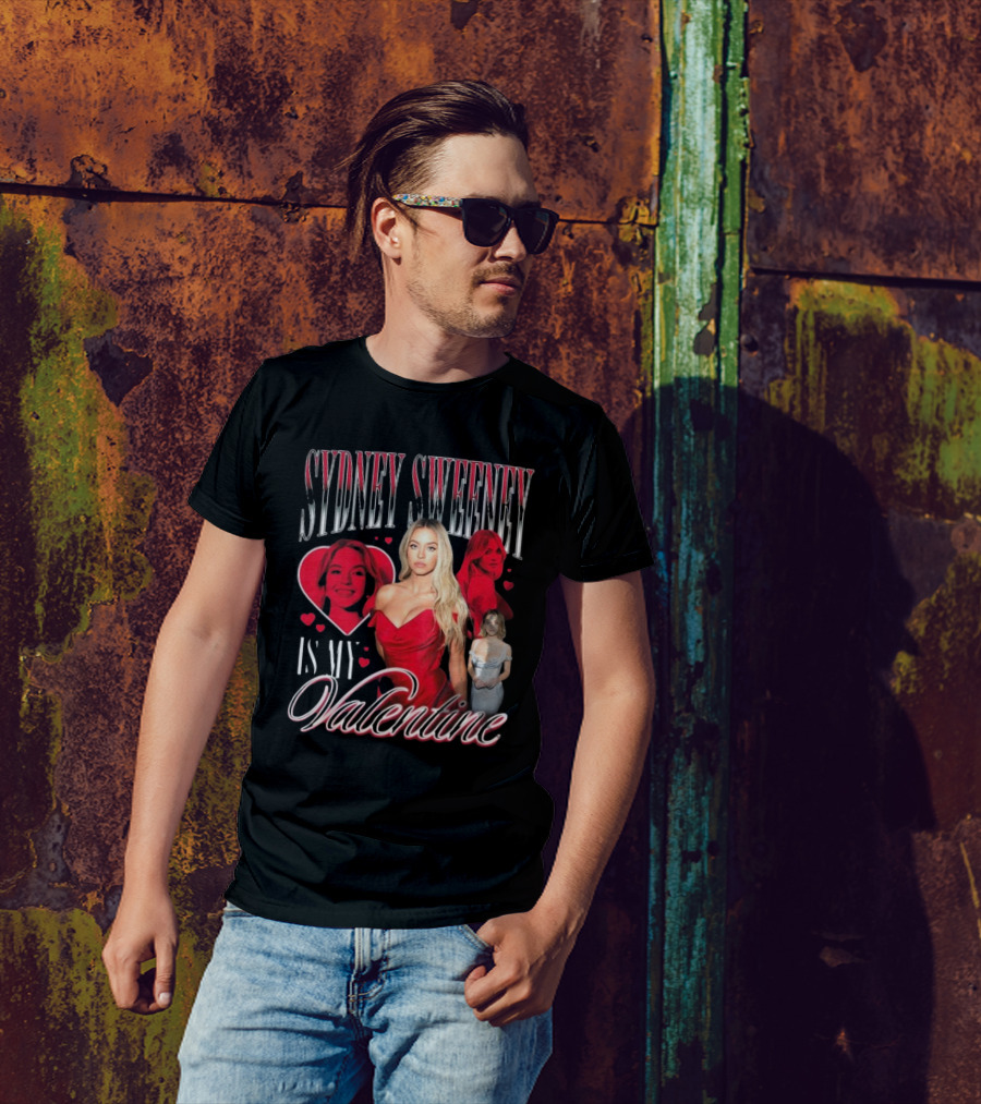 Sydney Sweeney Is My Valentine Retro Red Heart Aesthetic T-Shirt