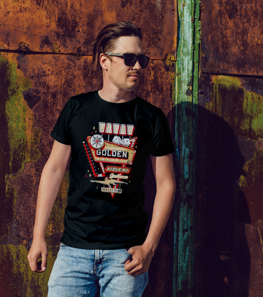 Vegas Golden Knights Violent Gentlemen Hockey Club Playing Card Style T-Shirt