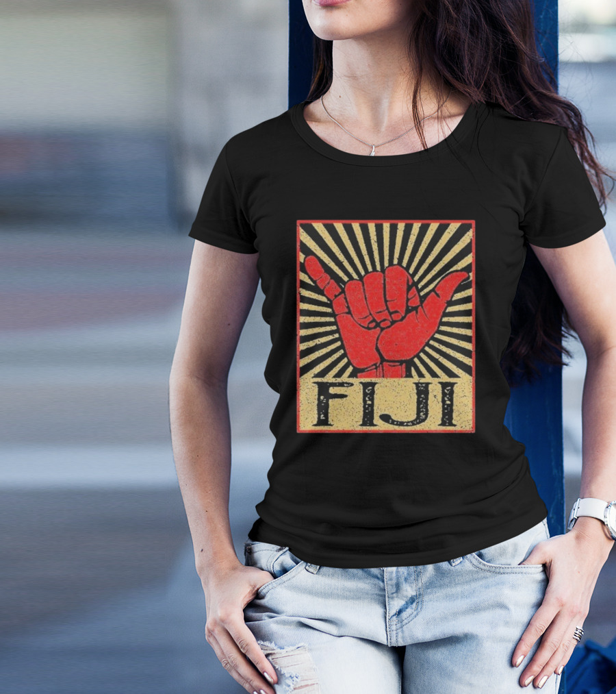 Fiji Retro Shaka Vintage Island Surfer T-Shirt