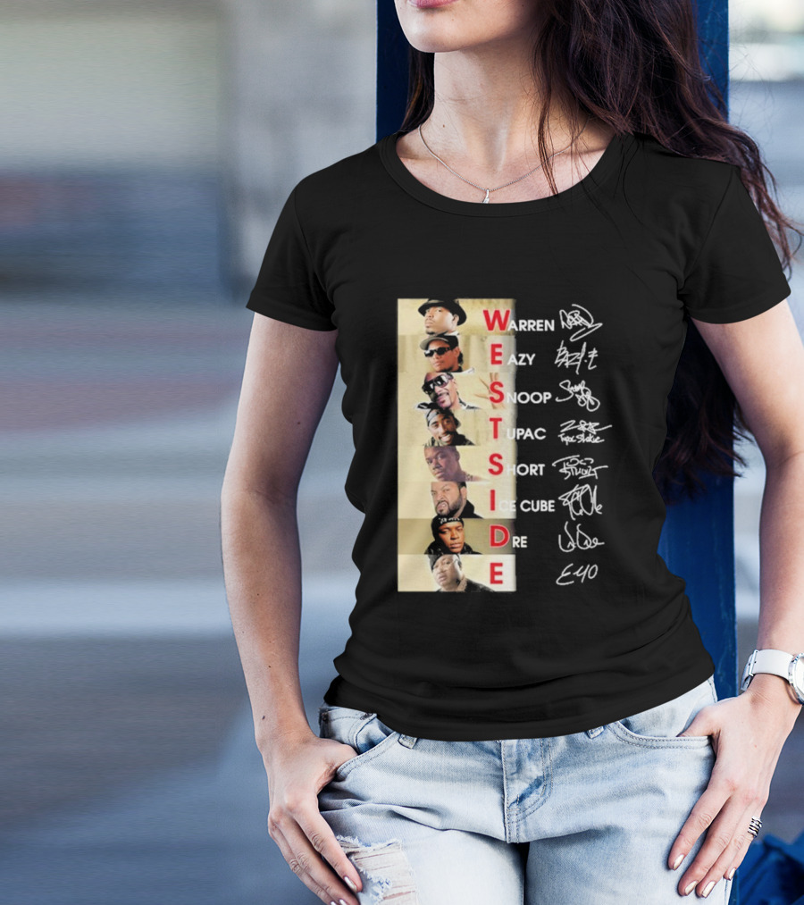 Warren Eazy Snoop Tupac Short Ice Cube Dre E40 Westside T-Shirt