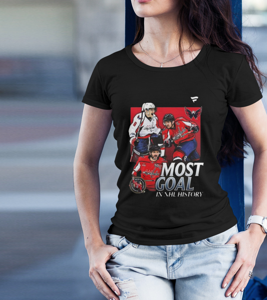 Washington Capitals Alexander Ovechkin Most Goals In NHL History Evolution 8 T-Shirt