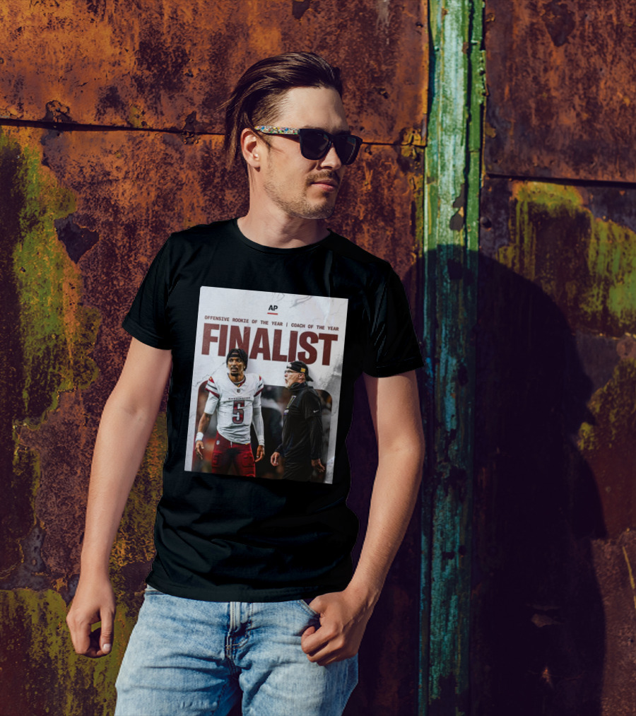 Washington Commanders Jayden Daniels Offensive Rookie And Dan Quinn Coach Finalist T-Shirt
