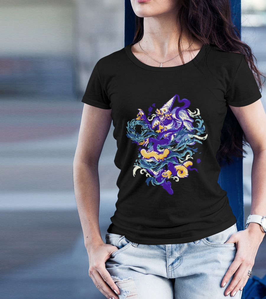 Water Witch Purple Fish Mystic Waves T-Shirt