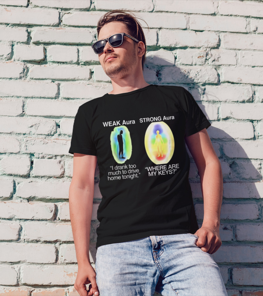 Weak Aura I Drank Too Much To Drive Home Strong Aura Where Are My Keys T-Shirt