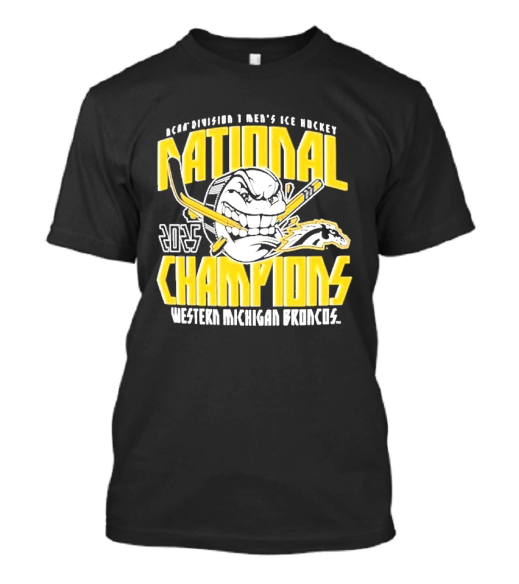 Western Michigan Broncos 2025 Men’s Ice Hockey National Champions NCAA Frozen Four T-Shirt