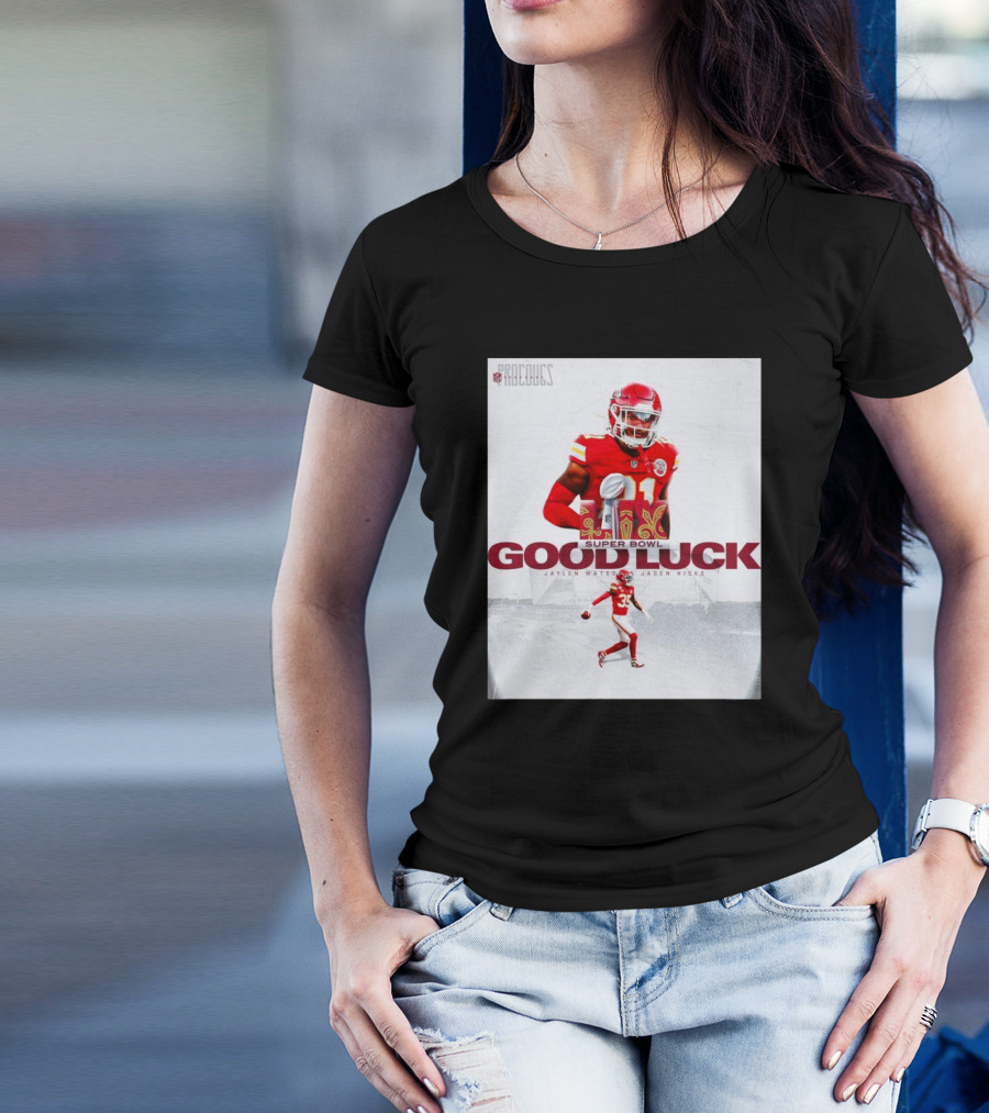 NFL Kansas City Chiefs Good Luck Super Bowl LIX Jaylen Watson Jaden Hicks T-Shirt