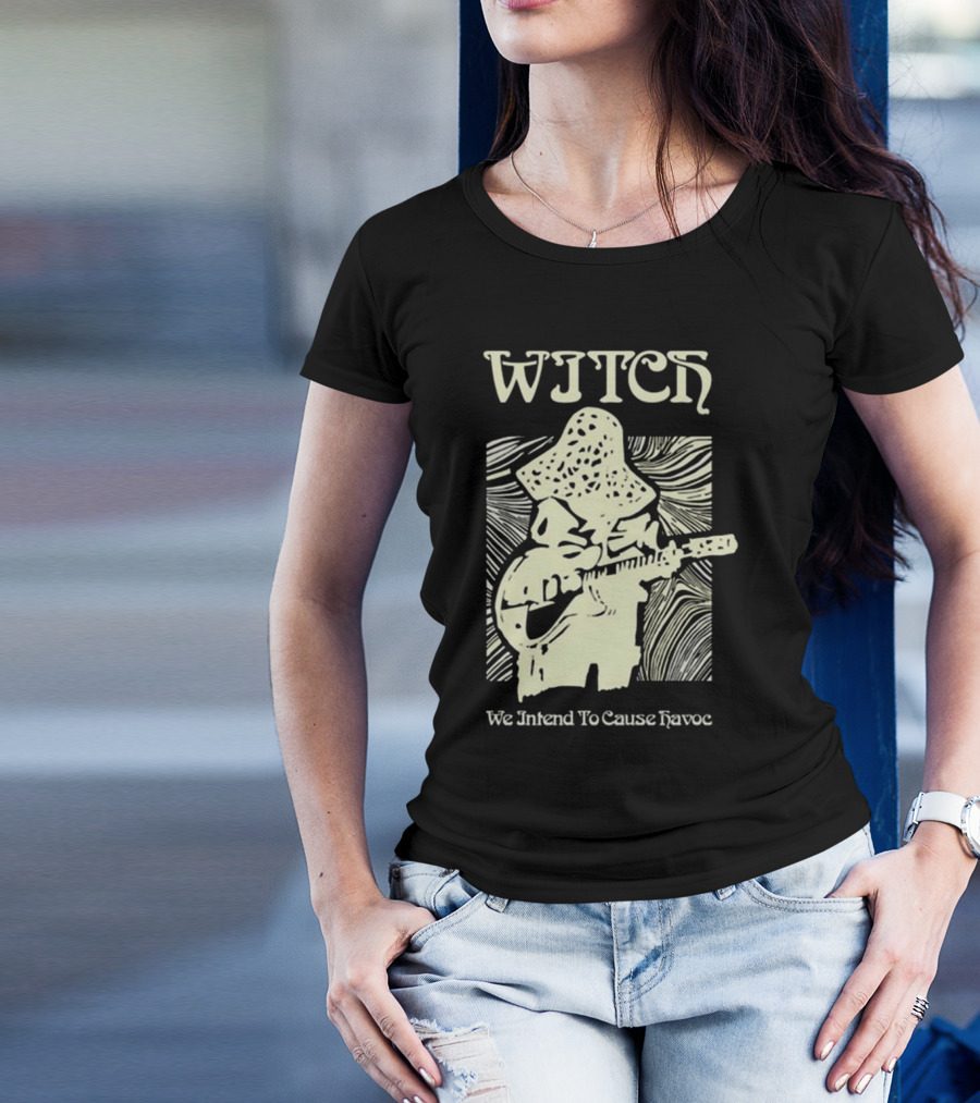 "WITCH We Intend To Cause Havoc Guitarist Psychedelic Artwork" T-Shirt