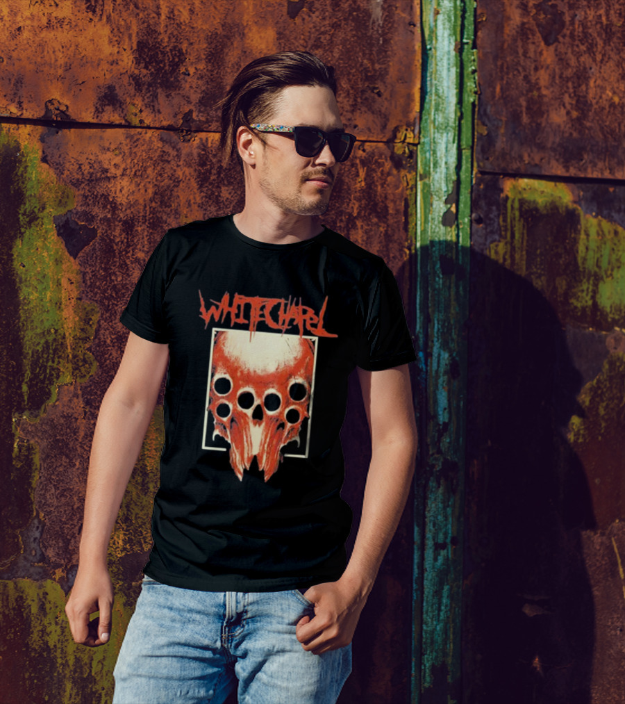 Whitechapel Skull Bone With Red Cult Woods Imagery T-Shirt