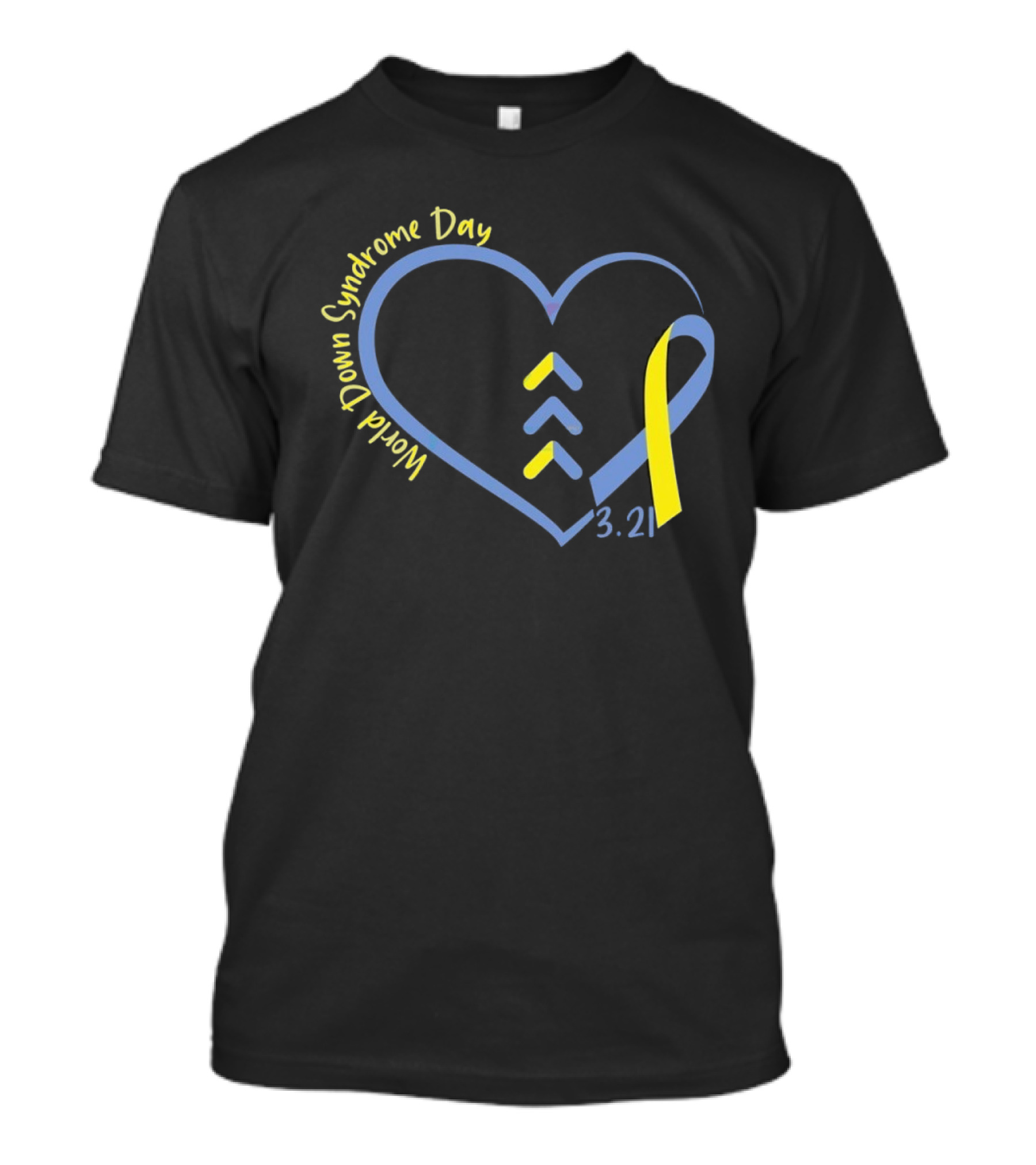 World Down Syndrome Day 3.21 Heart Ribbon Awareness T-Shirt