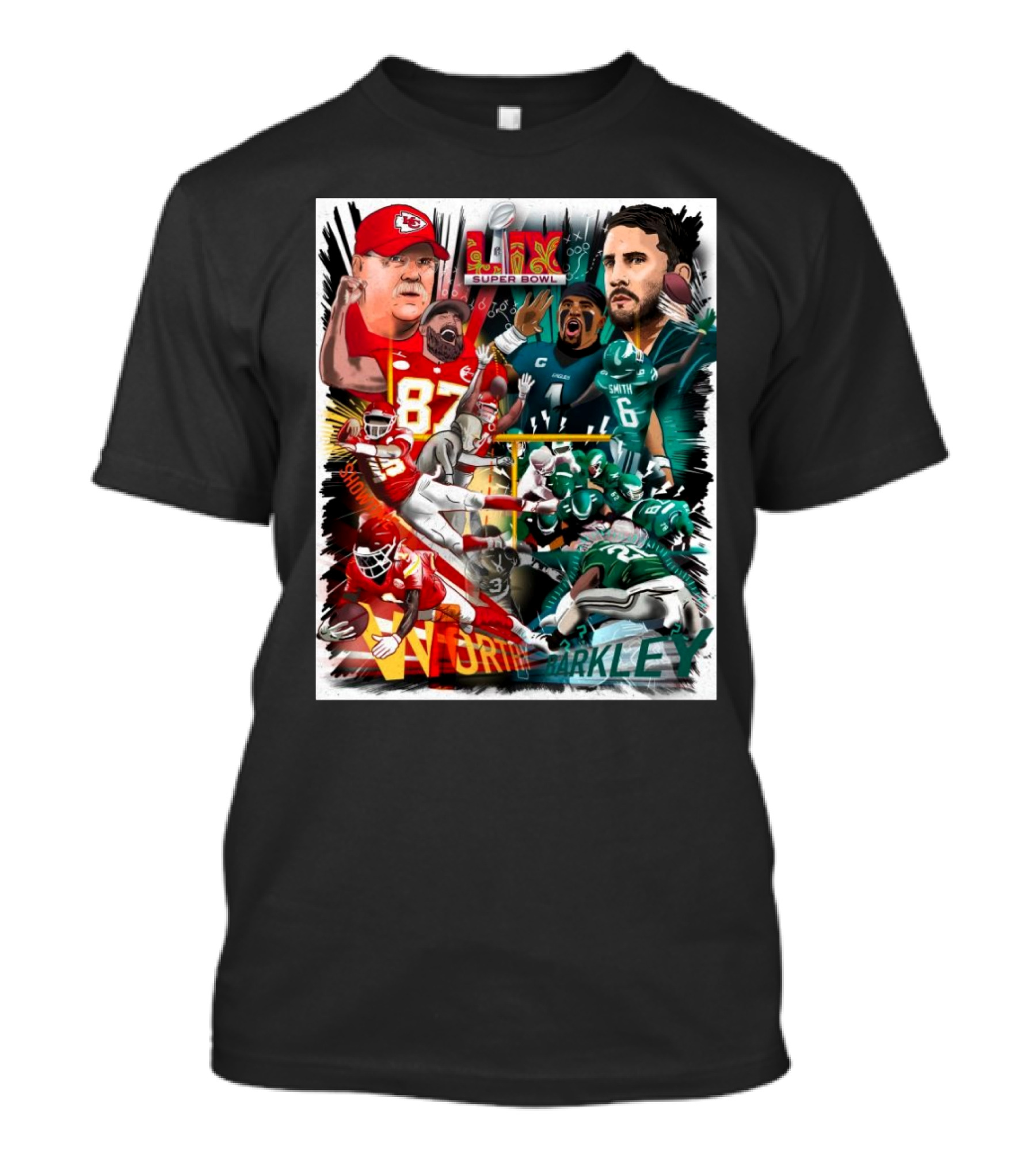 Super Bowl LIX Kansas City Chiefs Vs Philadelphia Eagles Worthy Barkley Showdown T-Shirt