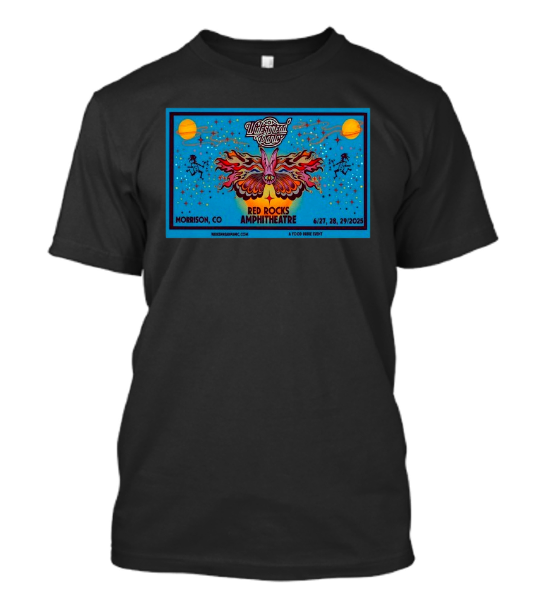 Widespread Panic Red Rocks June 27-29 2025 Morrison CO Butterfly Artwork T-Shirt