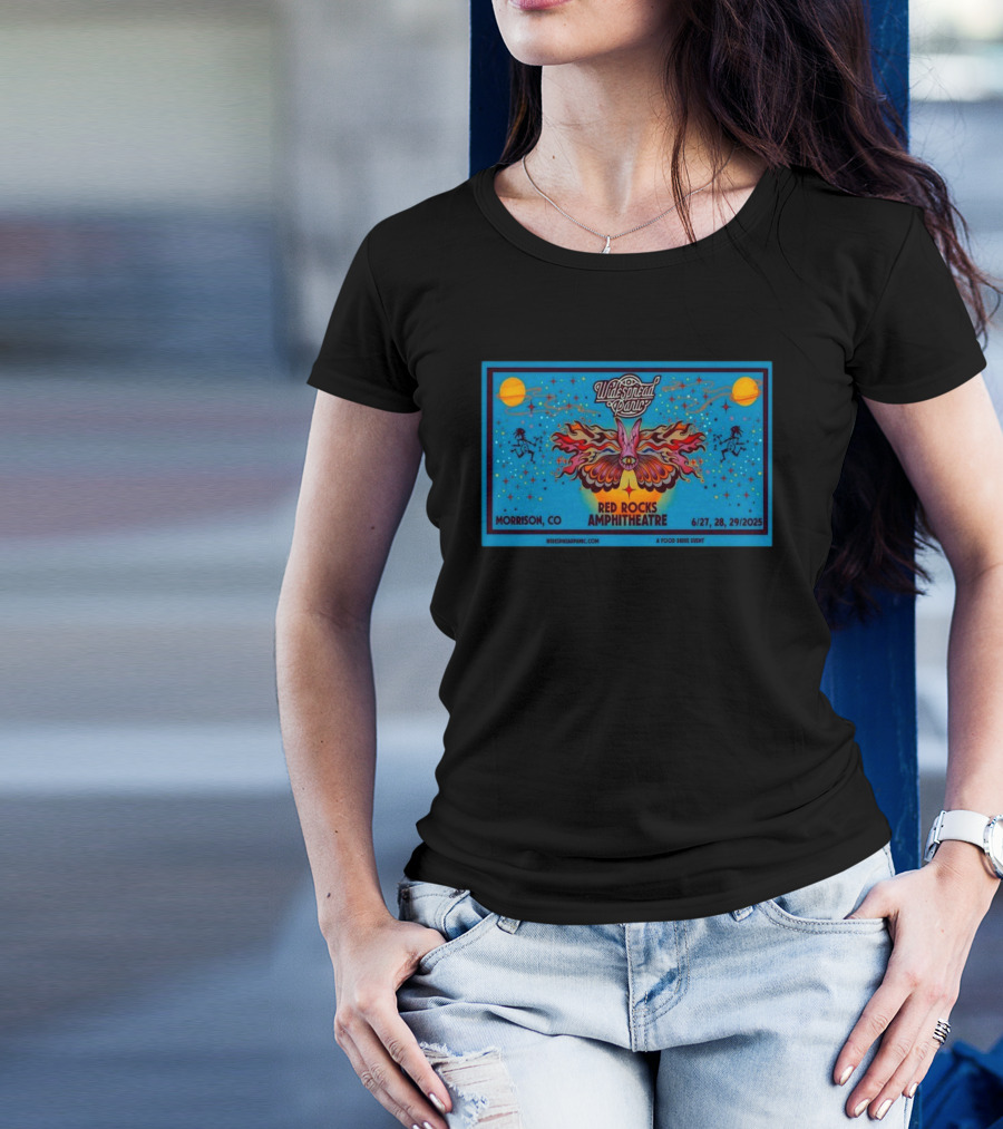 Widespread Panic Red Rocks June 27-29 2025 Morrison CO Butterfly Artwork T-Shirt
