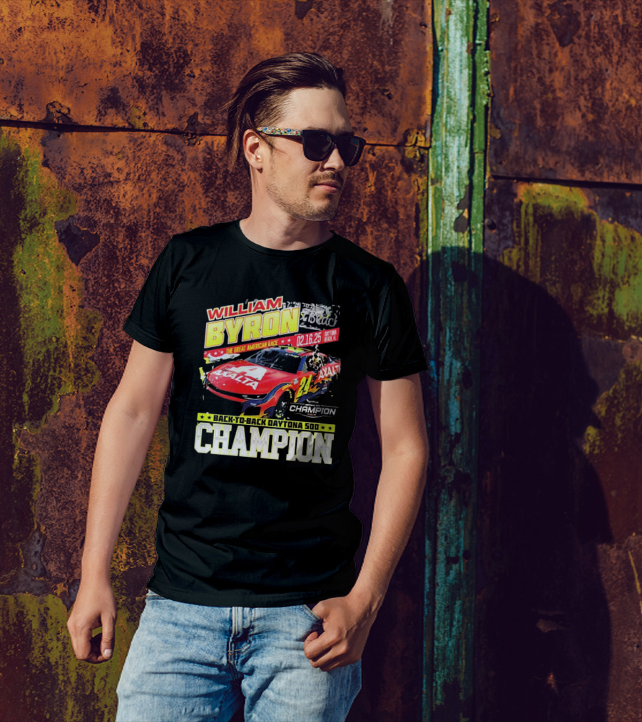William Byron The Great American Race 02.16.25 Back-To-Back Daytona 500 Champion 2025 T-Shirt