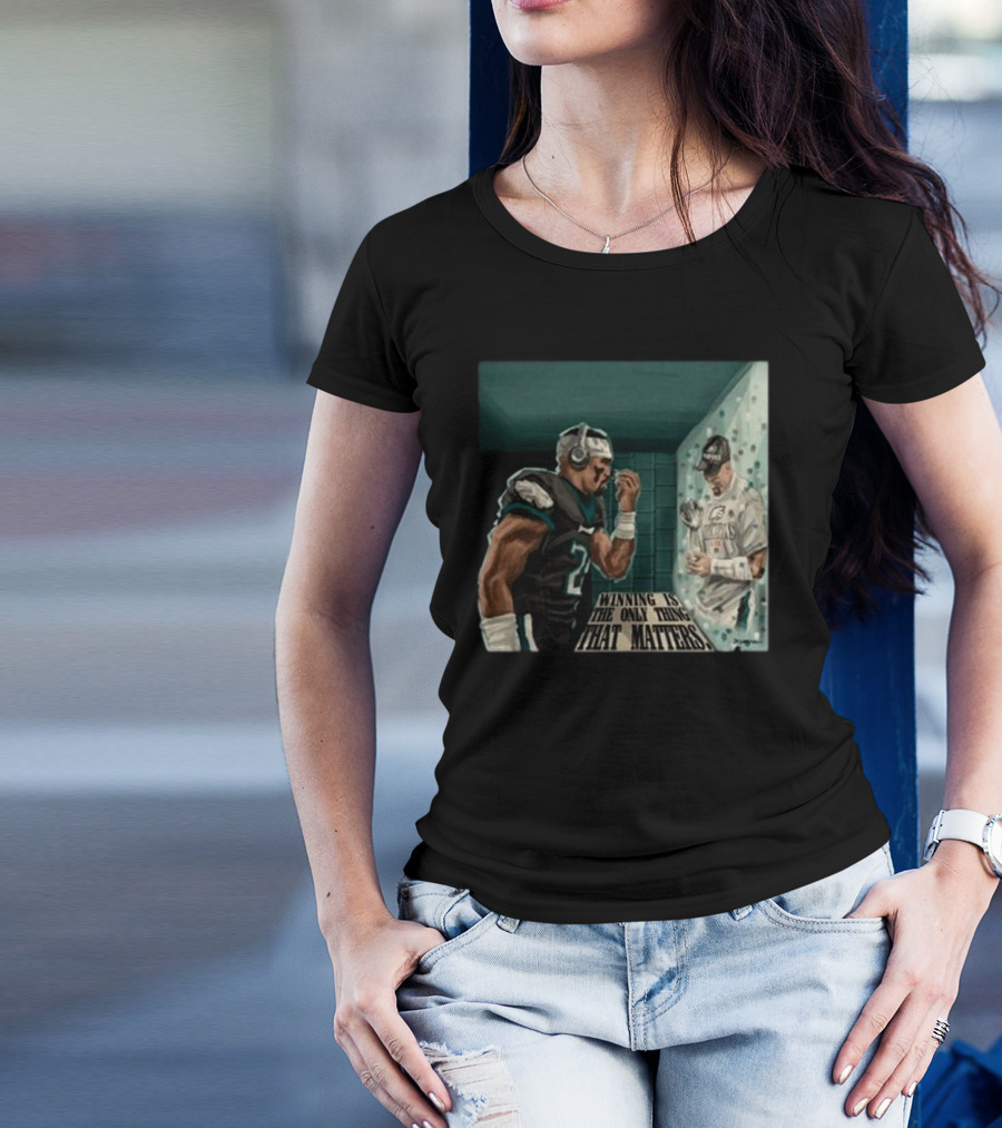 Winning Is The Only Thing That Matters Football Player Reflecting On Victory Trophy Moment T-Shirt