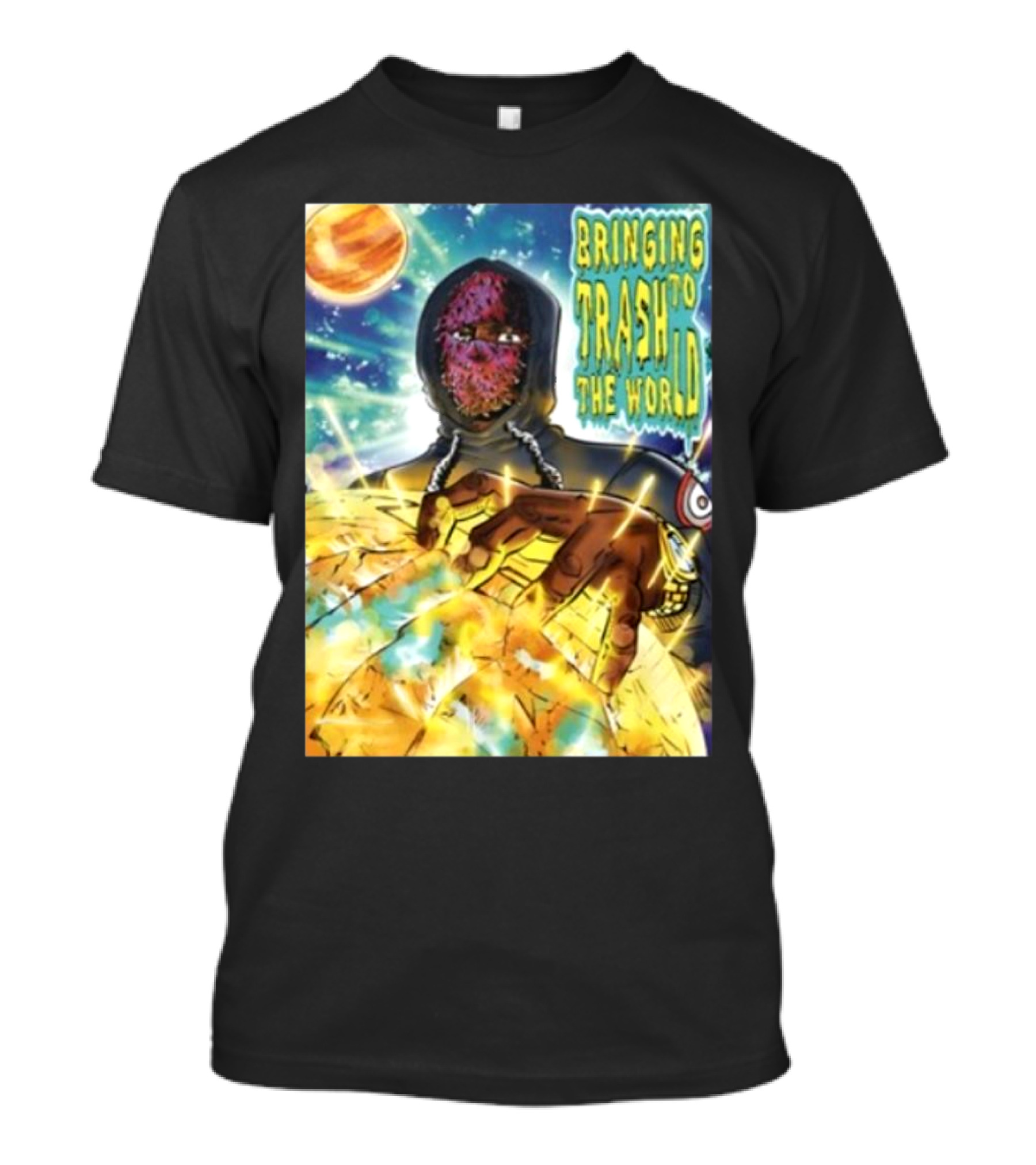 Yuno Miles Bringing Trash To The World Planetary Cosmic Hooded Character T-Shirt