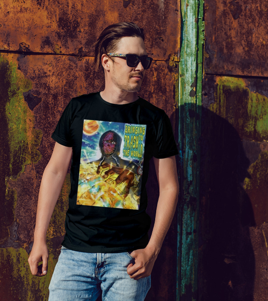 Yuno Miles Bringing Trash To The World Planetary Cosmic Hooded Character T-Shirt