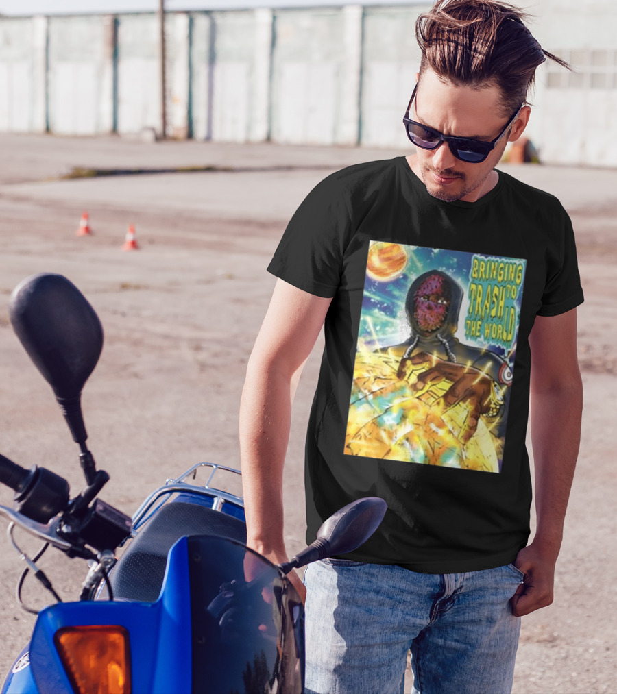 Yuno Miles Bringing Trash To The World Planetary Cosmic Hooded Character T-Shirt
