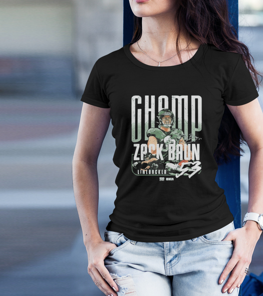 CHAMP Zack Baun Linebacker 53 Signature T-Shirt