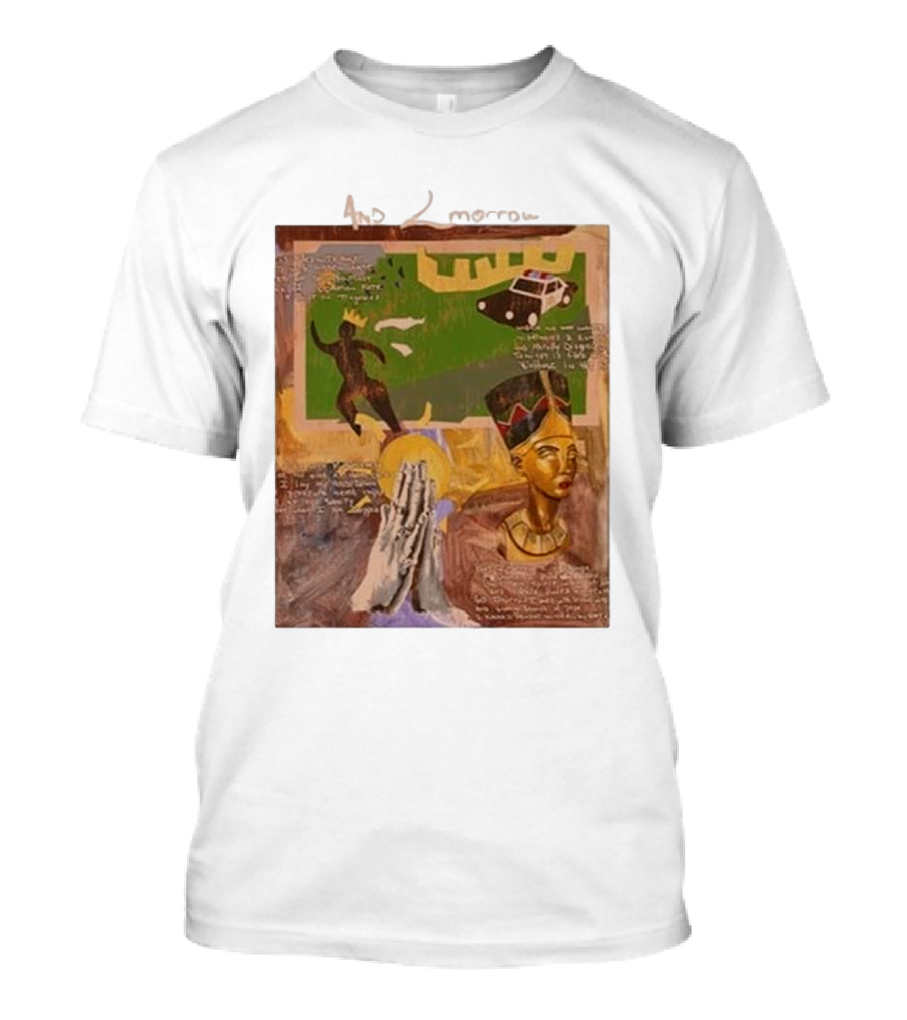 2PAC And 2Morrow Egyptian Queen Police Car King Running Praying Hands T-Shirt