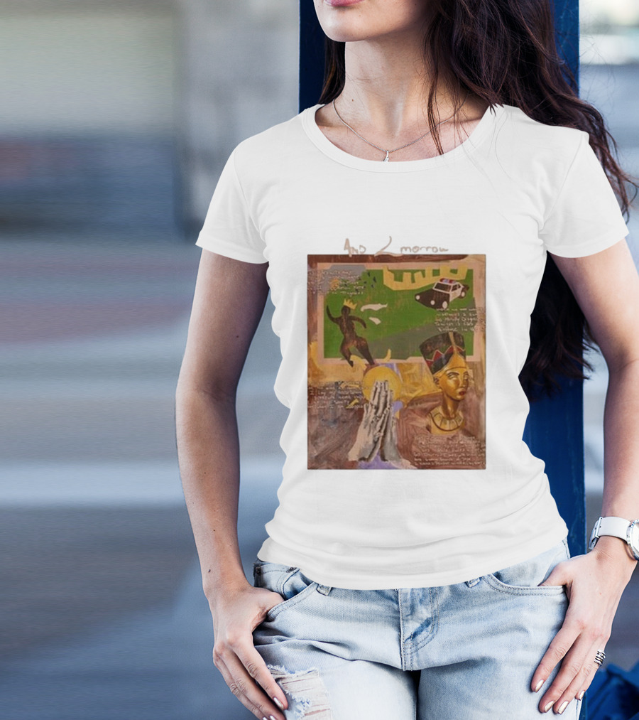 2PAC And 2Morrow Egyptian Queen Police Car King Running Praying Hands T-Shirt
