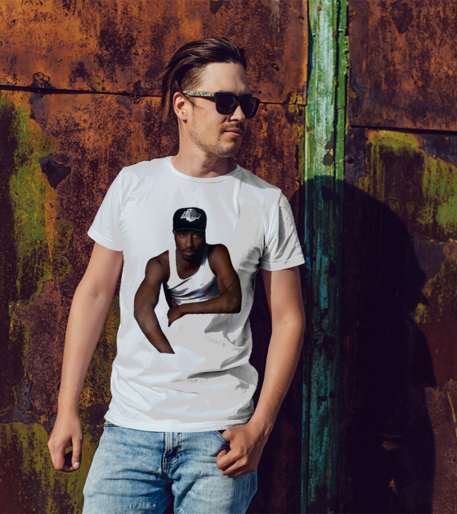 2PAC LA Kings Hat Image T-Shirt