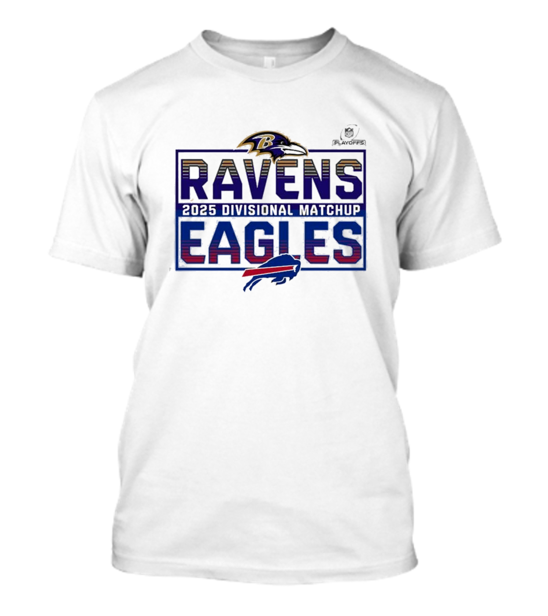 2025 NFL Playoffs Ravens Vs Eagles Divisional Matchup T-Shirt