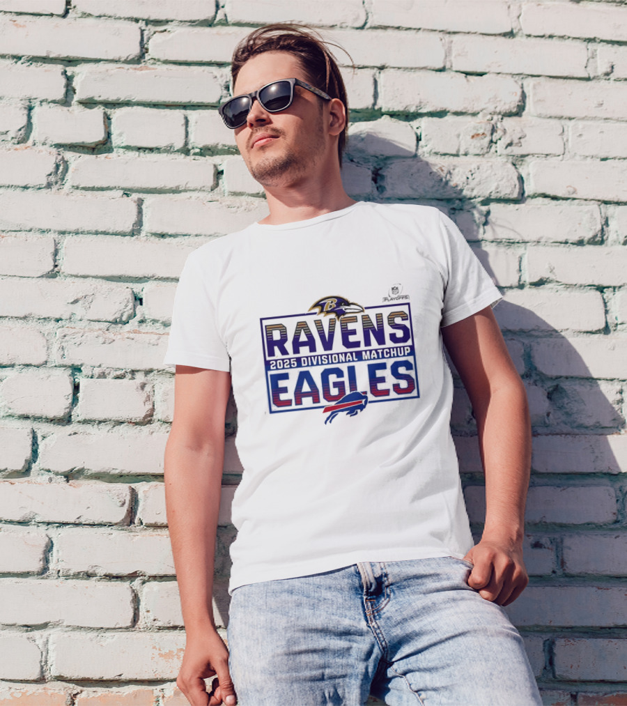 2025 NFL Playoffs Ravens Vs Eagles Divisional Matchup T-Shirt