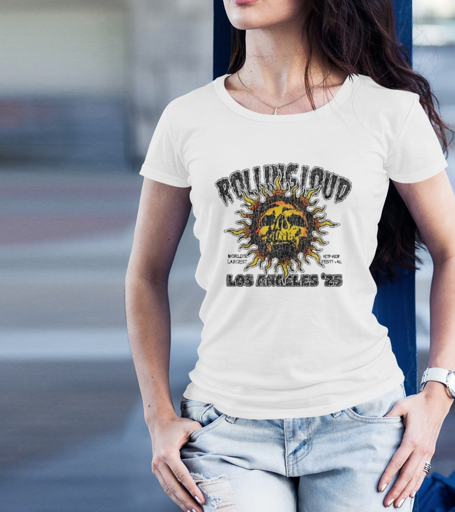 Rolling Loud Los Angeles 2025 Skull Sunburst Graphic T-Shirt