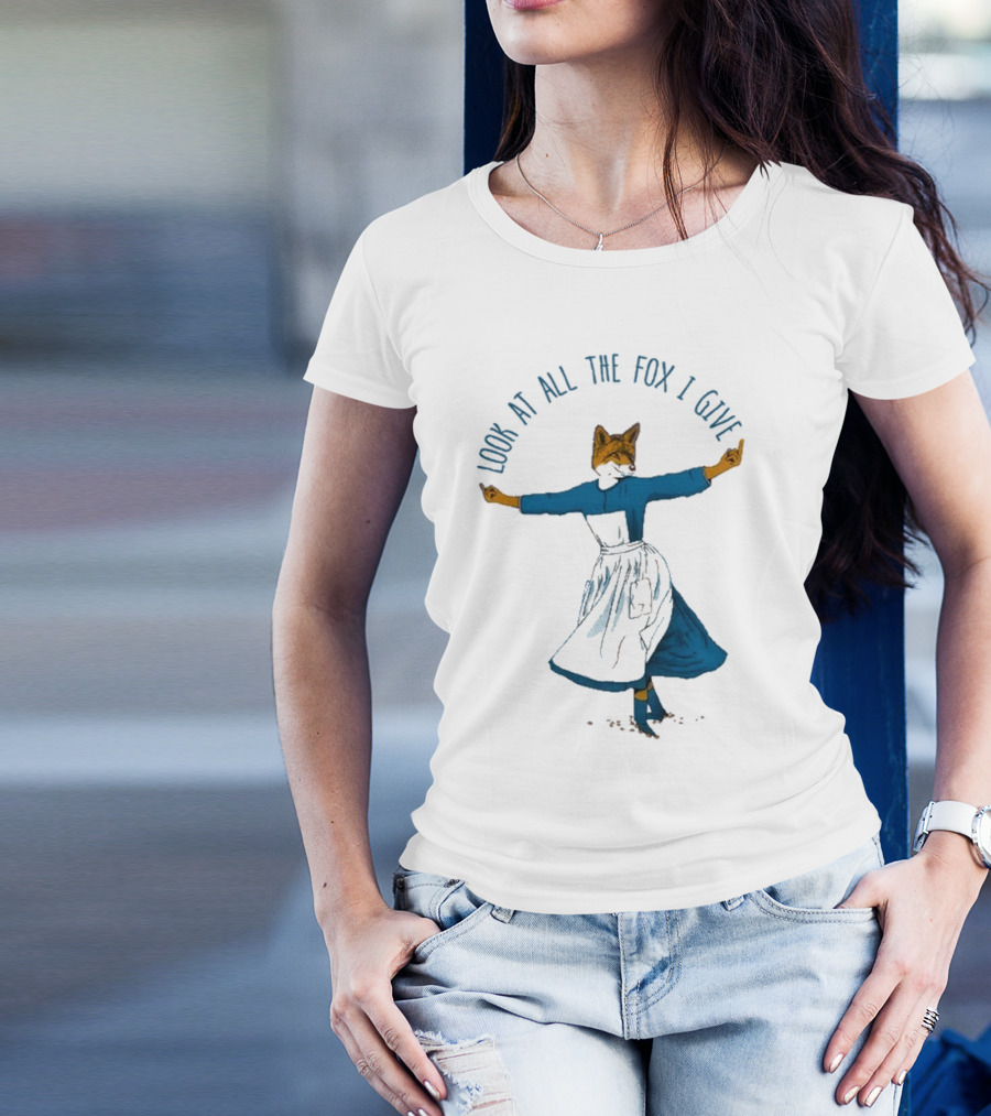 Look At All The Fox I Give Humorous Fox In Dress Twirling 2025 T-Shirt