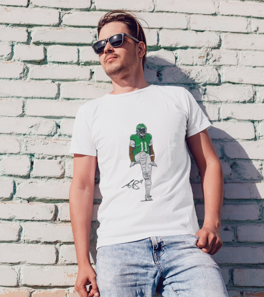 A.J. Brown The Silencer Green Football Number 11 Player Kneeling Icon T-Shirt