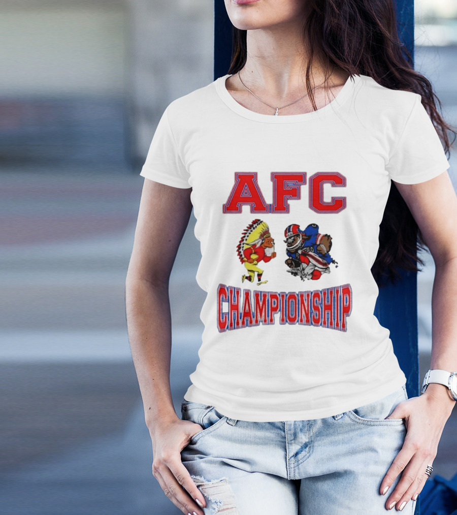 AFC Championship 2025 Kansas City Chiefs Buffalo Bills Mascots T-Shirt