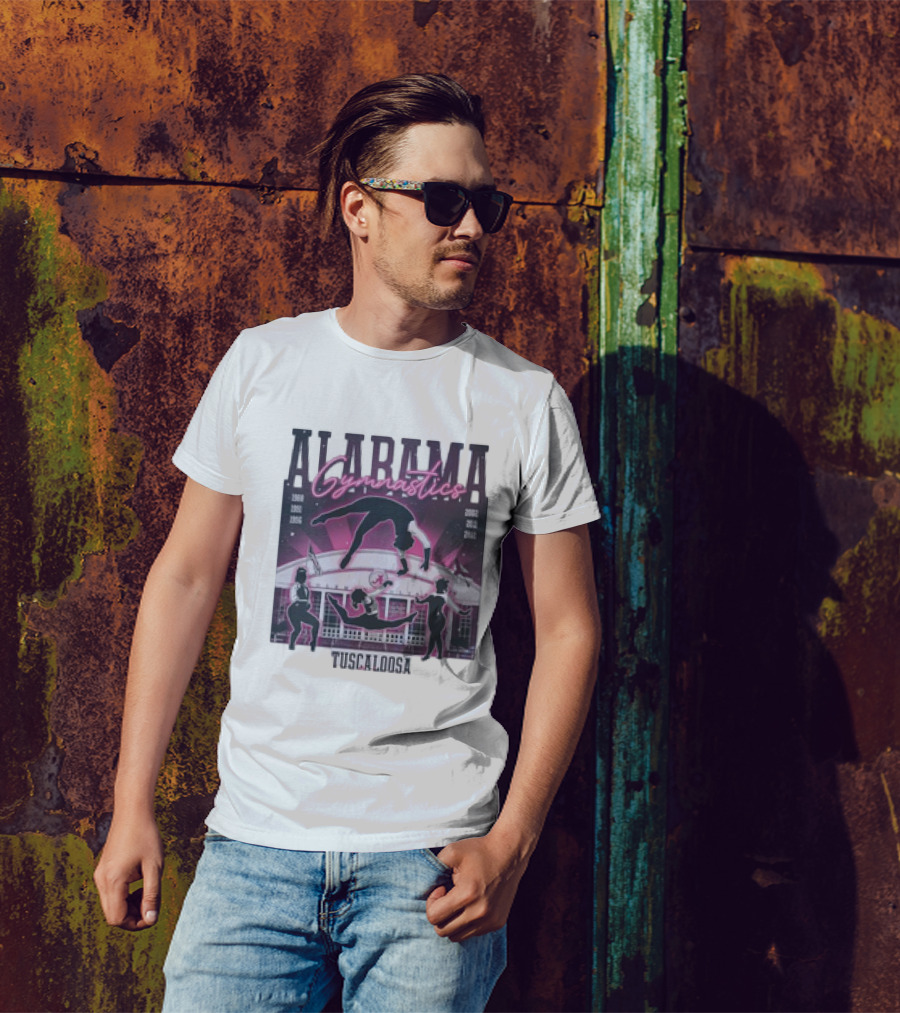 Alabama Gymnastics Over The Coliseum Tuscaloosa With Years 1988 1991 1996 2002 2011 2012 T-Shirt