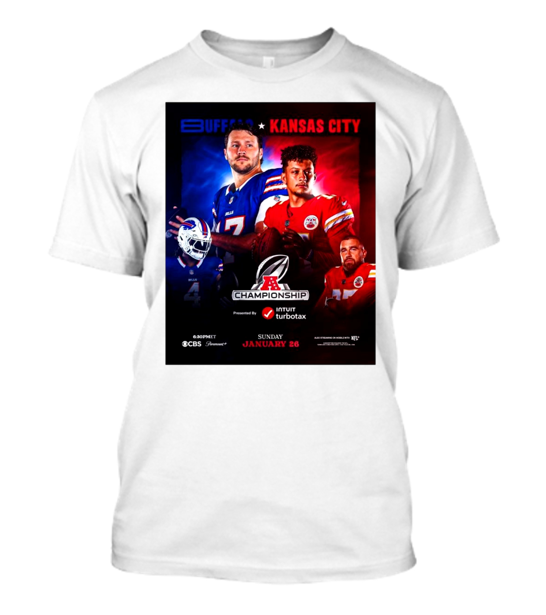 Buffalo Kansas City AFC Championship January 26 Allen Mahomes Showdown T-Shirt