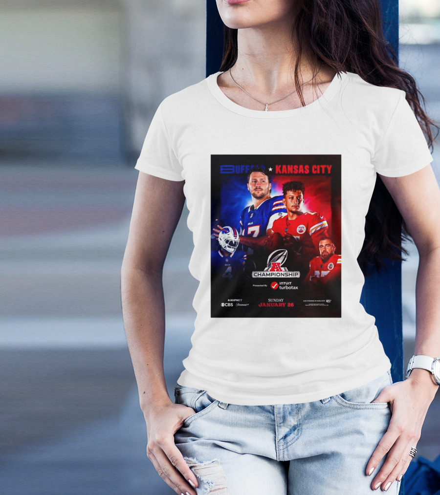 Buffalo Kansas City AFC Championship January 26 Allen Mahomes Showdown T-Shirt